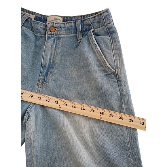 Universal Thread Relaxed Baggy 100% Cotton Straight Jeans 26 27 Light Distressed - Picture 13 of 16